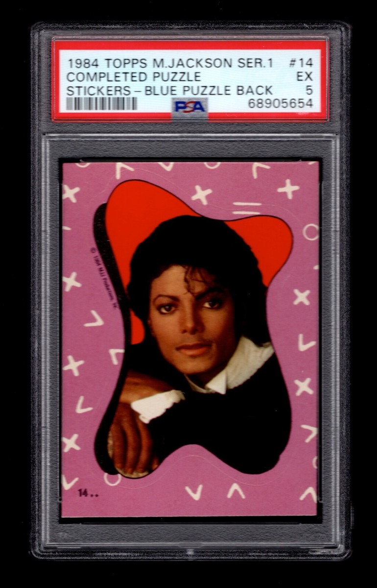 PSA 5 MICHAEL JACKSON 1984 Topps Card #14 Stickers BLUE PUZZLE