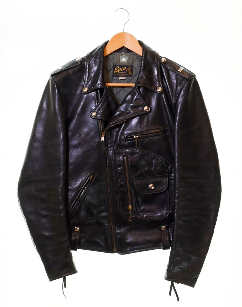 THE REAL McCOY'S BUCO J-24 Black size 38 Horsehide Double THE REAL McCOY'S BUCO J-24 Black size 38 Horsehide Double