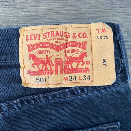 Levi's 501 Jeans Men 34x34 Black Classic Minimal Red Tab Masculine - Picture 9 of 18
