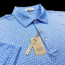 Peter Millar Crown Sport Summer Comfort Double SKULLS Polo Shirt Large 110
