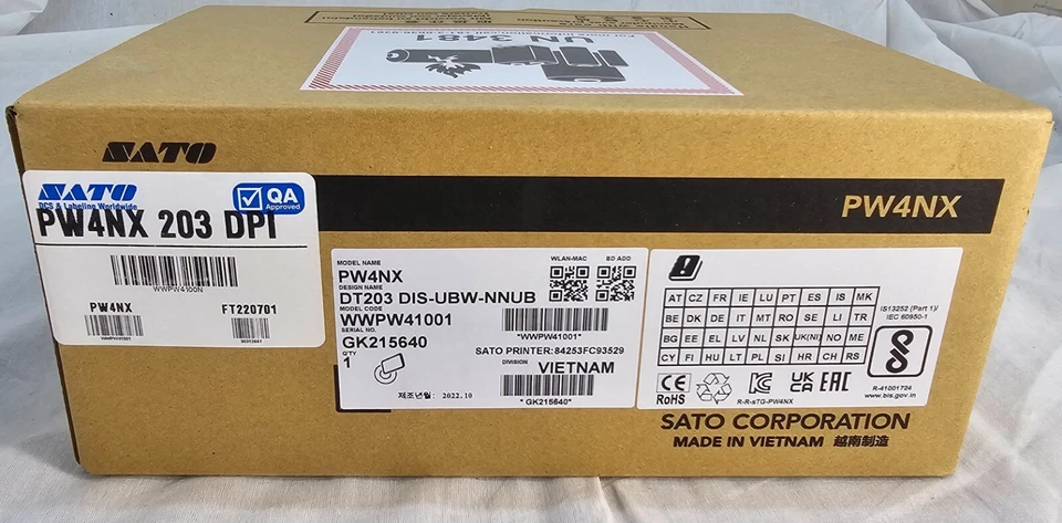 NEW - SATO PW4NX Mobile 4 inch Thermal Label Printer NFC BT Wifi 203dpi W/ Case - Image 3 of 4