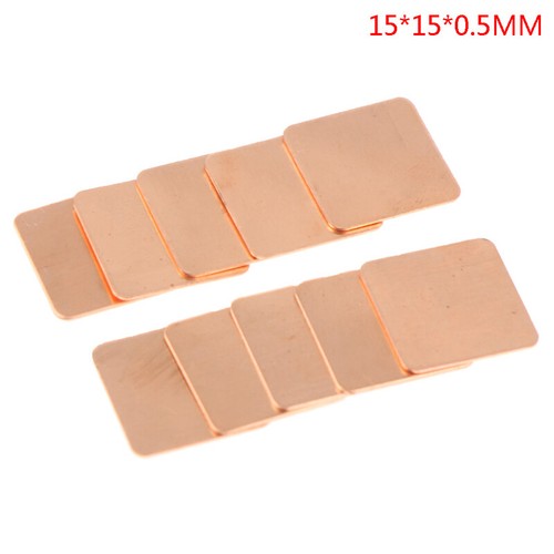 10pcs Thermal Pads 15x15mm Copper GPU Thermal Pads Copper Shim Heatsink LT WN - Afbeelding 14 van 15