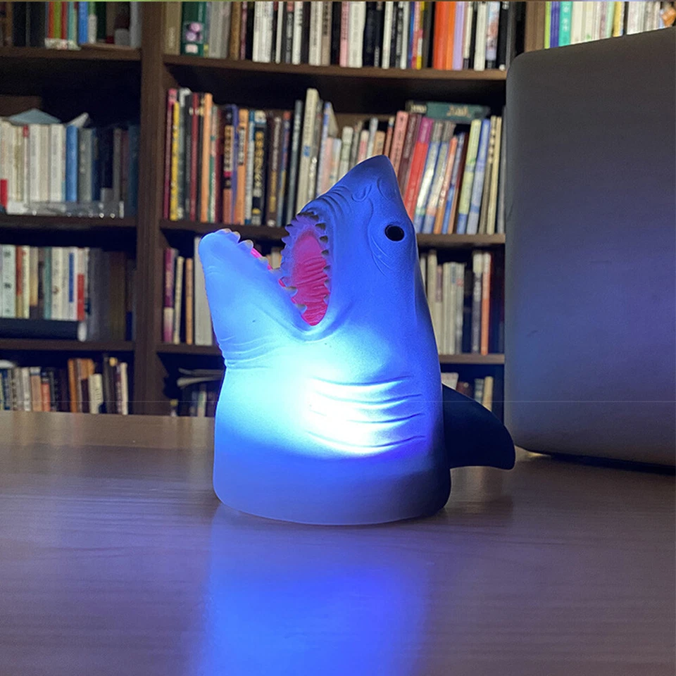 Night Light Shark LED Touch Control Lamp Color Changing Desk Lighting Gift - Image 3 of 4