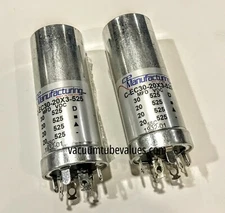 TWO  CE Manufacturing Multisection Mallory  Can Capacitor 30/20/20/20µf @ 525VDC