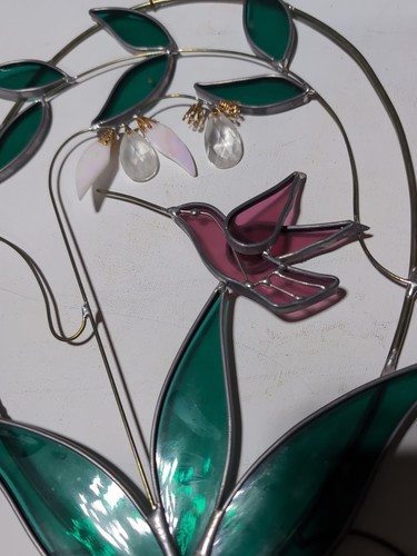 Buntglas Kolibri Sonnenfänger 3D hängend Sonnenfänger Blumen