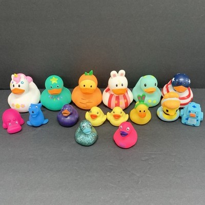Lot 16 Misc Random Holiday Rubber Duckies Ducks Bunny Minecraft Elsa Easter