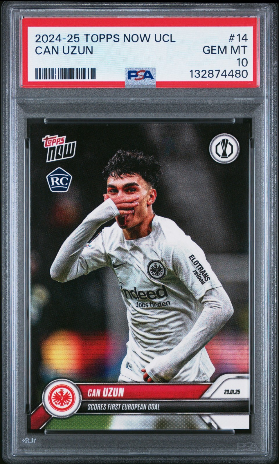 2024-25 Topps Now UCL #14 - Can Uzun (RC) PSA 10 Eintract Frankfurt