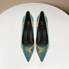 Womens Pointed Toes Thin Heels High Heels Snake Patterned Sexy Shallow Mouth
