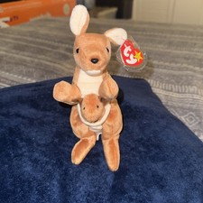 Ty Beanie Baby 1996 Pouch Kangaroo 1995 Twigs The Giraffe & 1993 Quackers Duck