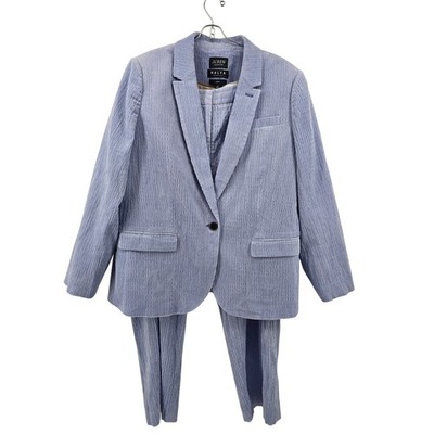J.Crew Pant Suit Womens 18 Blue Alfie Nalya Italian Corduroy Blazer Trousers