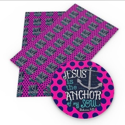 Jesus Cross Christian FAUX LEATHER ROLL 12'' x 55'' SMOOTH TEXTURE 1093490