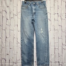 Vintage Y2K Levis 505 Men 32x32 Light Wash Straight Leg Jeans Made USA Denim