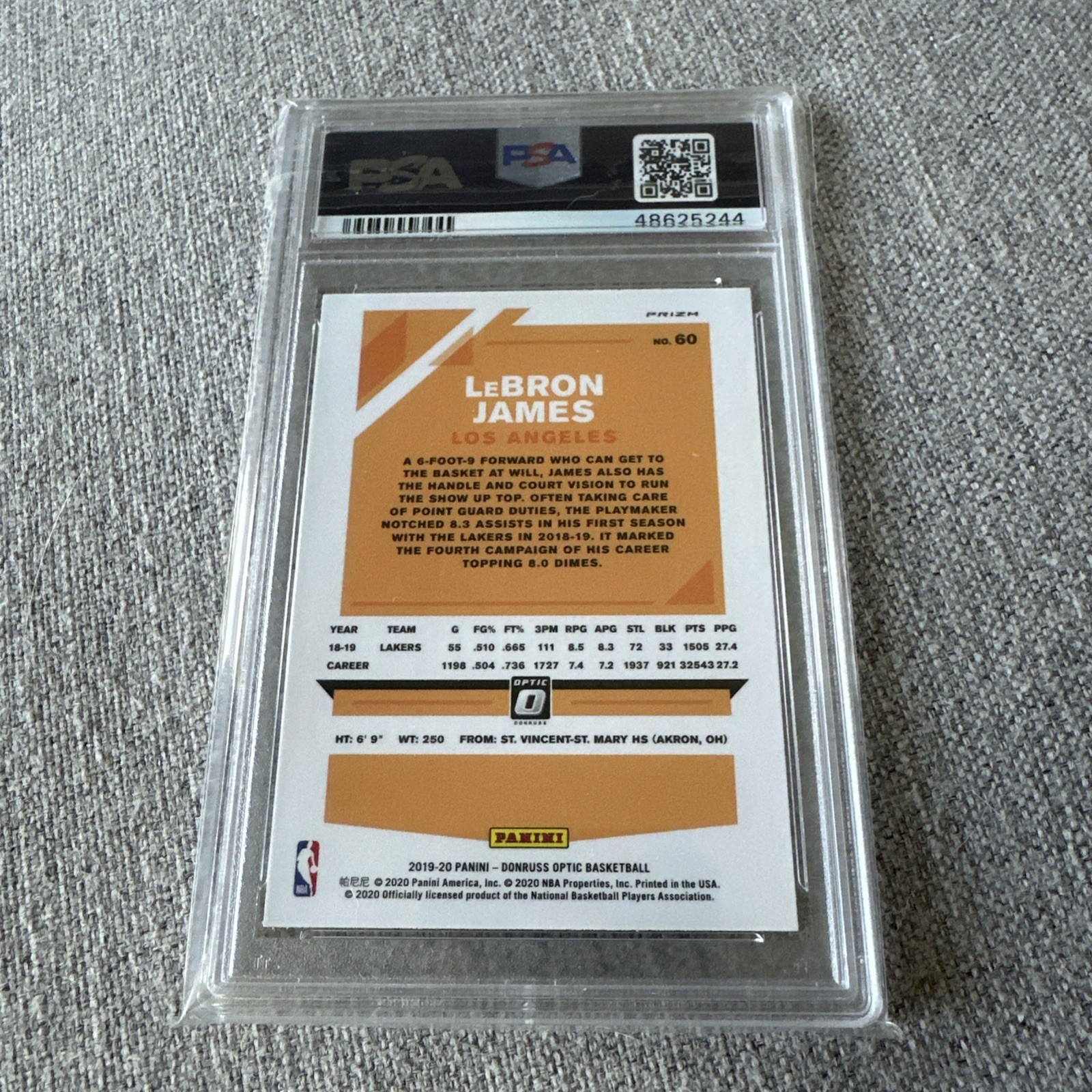 2019-20 Panini Donruss Optic - LeBron James #60 Holo Prizm view 2