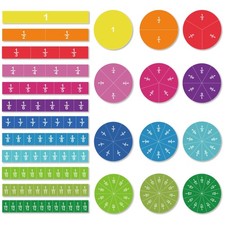 Magnetic Fraction Tiles  Circles, 156pcs, 12 Color Coded, Fraction Manipulat...