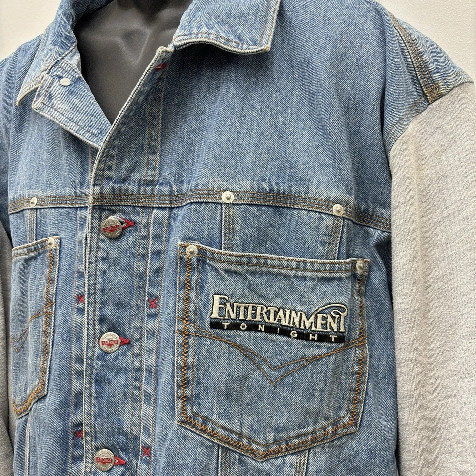 Perry Ellis America Entertainment Tonight Show Crew Logo Denim Jacket XL - RARE - Image 3 of 4