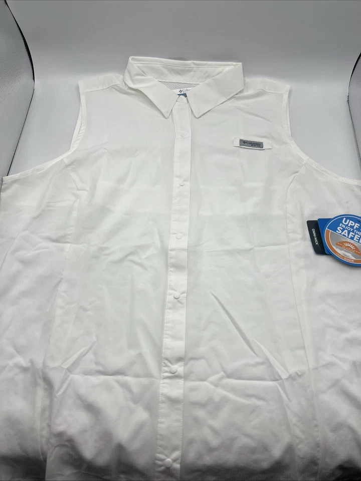 Columbia Tamiami женщин размер 1 X белый без рукавов Snap Up платье рубашка новый - Изображение 3 из 4