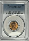 1910 LINCOLN CENT PCGS MS 65 RB