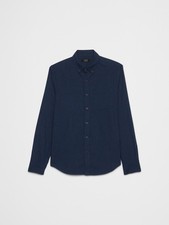 Banana Republic Men's M Slim Fit Untucked Shirt Blue Long Sleeve Button Down NWT