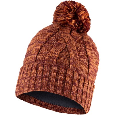 Buff Kids Knitted Fleece Lined Warm Winter Beanie Hat - Maroon