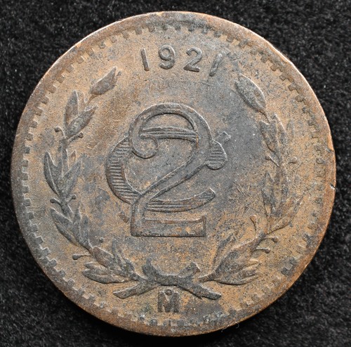 Messico 2 Centavos 1921, moneta, Inv#F942 - Foto 1 di 2