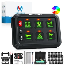 MICTUNING P1S RGB 6 Gang Switch Panel LED Toggle Momentary Strobe Pulsed Switch