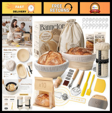 Sourdough Starter Kit - 9" 10" Proofing Baskets, Jar Baking Tools Set