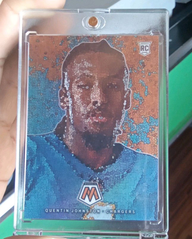 2023 PANINI MOSAIC QUENTIN JOHNSTON RC MICRO MOSAIC CASE HIT SSP #MM-8 CHARGERS