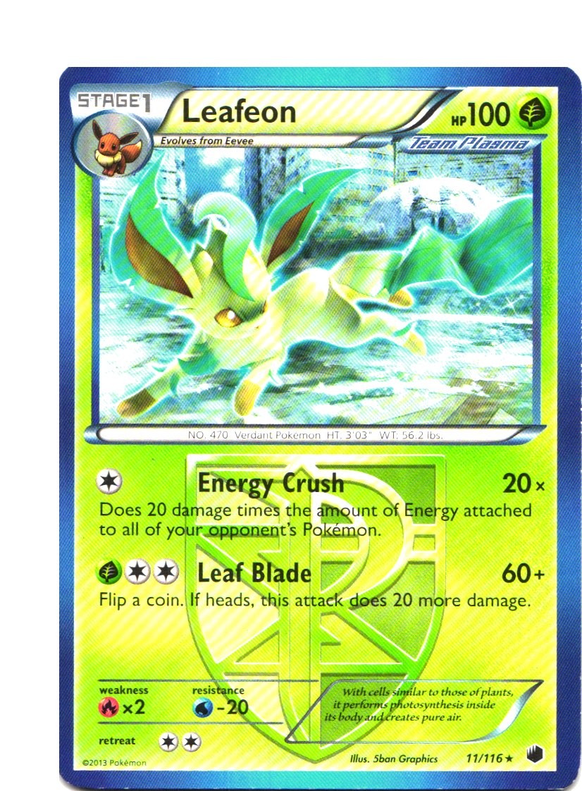 Leafeon - 11/116 (BW Plasma Freeze) Holo Rare Deck Exclusives 011/116 NM