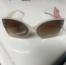Bob Mackie Cream Ivory Frame Sunglasses W/Metal Embellishments MSRP 50.00