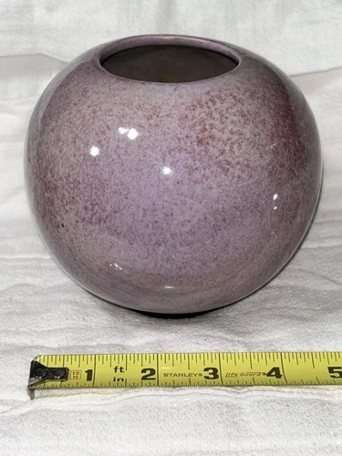 Frankoma Footed Ball Vase Lavender Frankoma Vase Footed Ball Shape 4-1/4” Tall