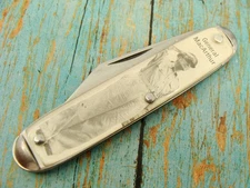 VINTAGE US WW II GENERAL MACARTHUR USA OFFICER PICTURE POCKET KNIFE KNIVES TOOL