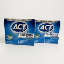Act Dry Mouth LOZENGES MINT w/ Xylitol 18 ct 2 pack 36 Lozenges