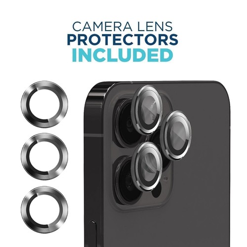 Proteggi schermo Tech Armor per iPhone 15 Pro Max 6,7 pollici confezione da 3 + obiettivo fotocamera - Foto 3 di 7