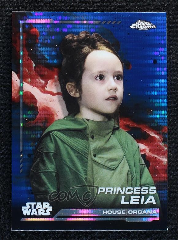 2024 Chrome Star Wars Blaster Blue Pulsar Refractor Princess Leia Organa #69 9l4