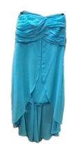 davids bridal bridesmaid dress Baby Blue strapless size 16 high low