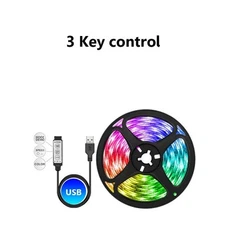 5V USB LED Strip Lights TV Back Light 5050 RGB Color Changing with 24Key Remote