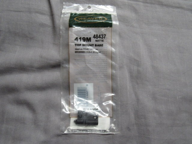 Weaver 419M Top Mount Base Browning A-Bolt  48437 Matte Black