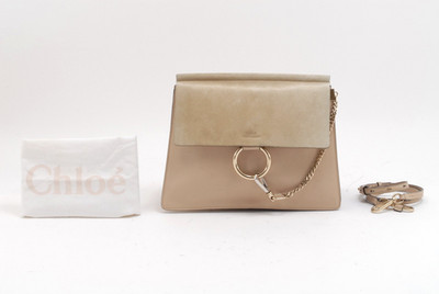 Chloe Fay  Shoulder Bag Suede Leather Beige