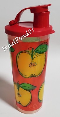 Tupperware 16 Oz Tall Iced Tea Sheer Tumbler and Flip Top Seal Eco Apple Juice
