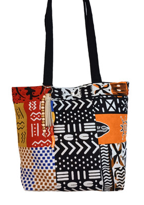 Cyneburg Tribal Colorful Tote Bag with Bag Charms - Mid Size, Fully Lined