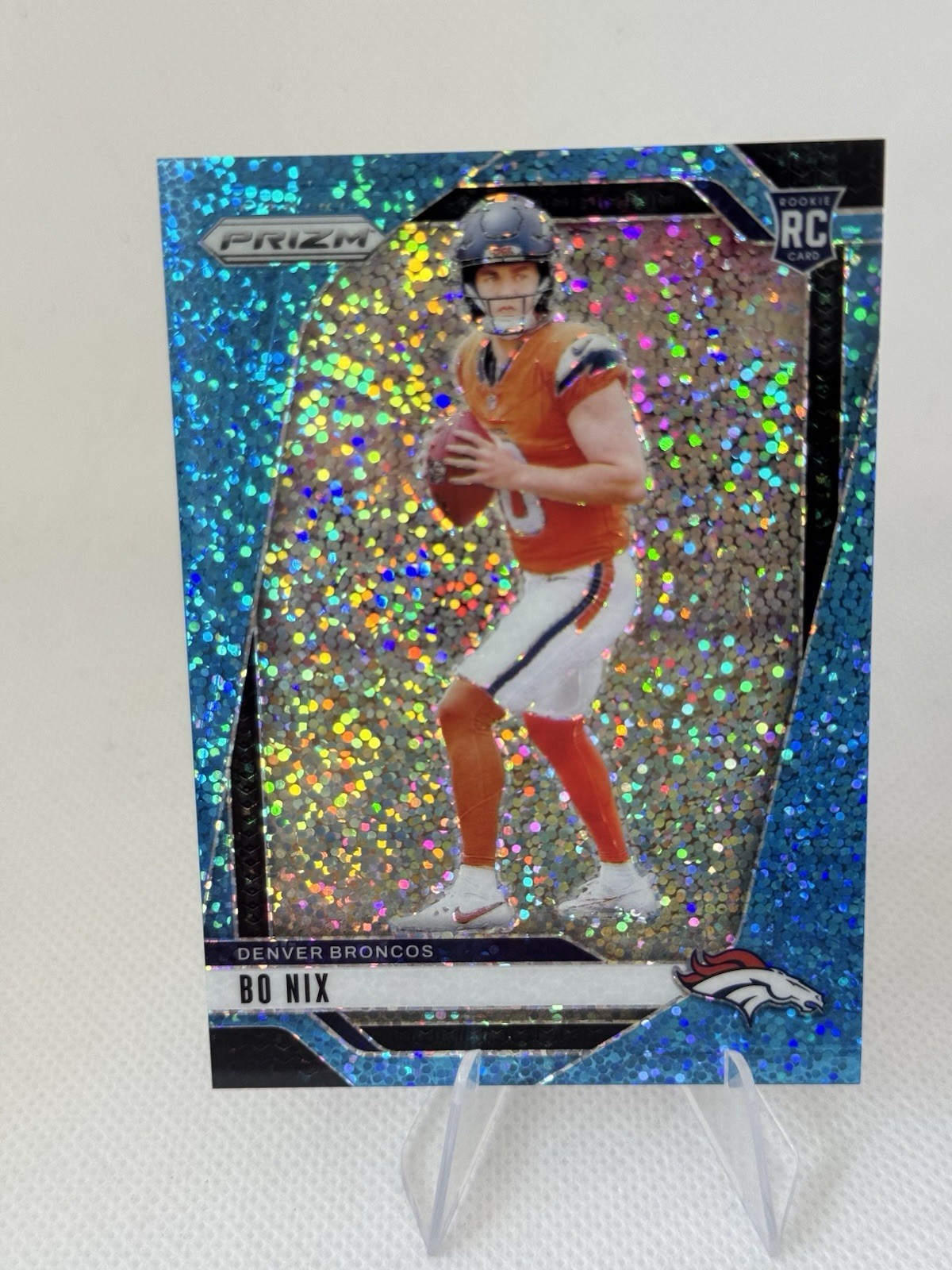 2024 Panini Prizm Bo Nix Blue Sparkle #309 (Rc) /96