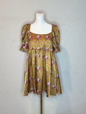 LoveShackFancy Bennington Dress Floral Puff Sleeve Ruffle Ruby Golldmine Sz 6