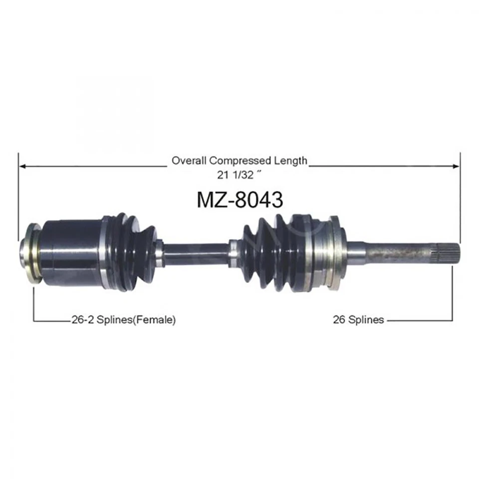 Left+Right Front CV Axle Shafts Fits 1987 Mazda B2600 1988 Mazda B2600 — 第 4/4 张图片