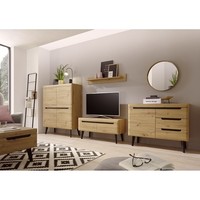 Wohnwand Tv Schrankwand Lowboard Highboard Kommode Fernsehschrank Eiche Artisan