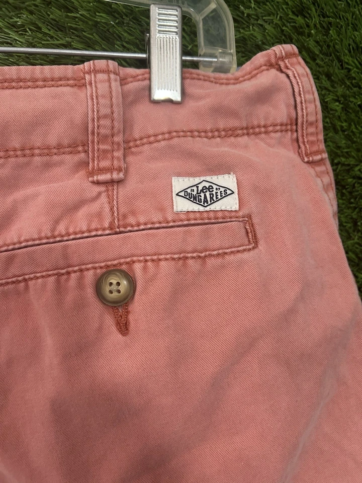 Pantalones Cortos Lee Para Hombre Peto Vintage Chino Rosa Salmón Rojo Claro Pantalones Cortos Talla 36 Foto 4 de 4