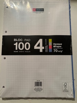 MIQUELRIUS NOTEPAD FILLER - GRAPH A4 4-SUBJECT