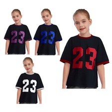 Kids Boys Girls Athletic T-shirts Sports Workout Tops Basketball Soccer Running