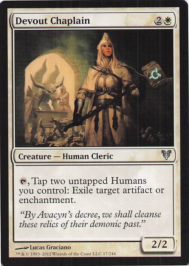 Devout Chaplain 17 Uncommon Avacyn Restored Magic: The Gathering Near Mint