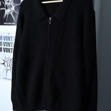 Untapped Studio Black Knit Cardigan Zip-Up Unisex-172BF