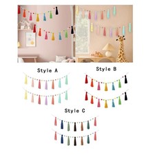 Boho Tassel Garland Wall Garland Pastel Banner 31.5inch Handmade with Colorful